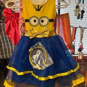 Kids Minion Costume with Blue and Yellow Tutu